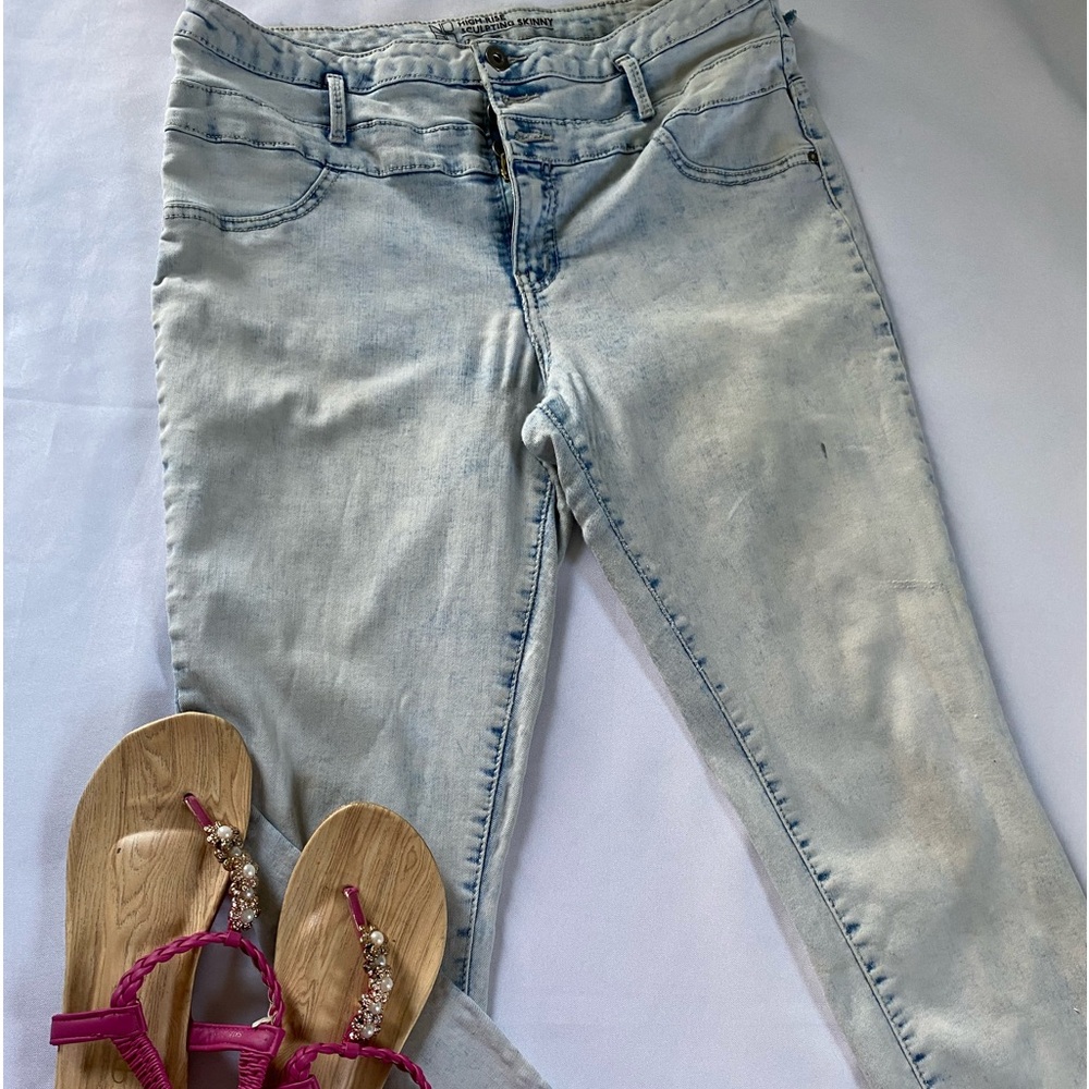 nobo high rise sculpting skinny faded wash new 17